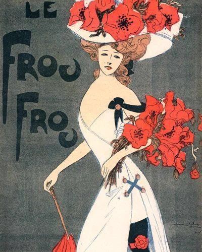 Le frou frou「ル・フルフル」は1900年〜1923年にフランスで創刊されたファッションと芸術を主にした大衆週刊新聞です。Frou-Frou(フルフル)は、フランス語で絹のサラサラする音や衣擦れの音を意味する擬音語です。 
