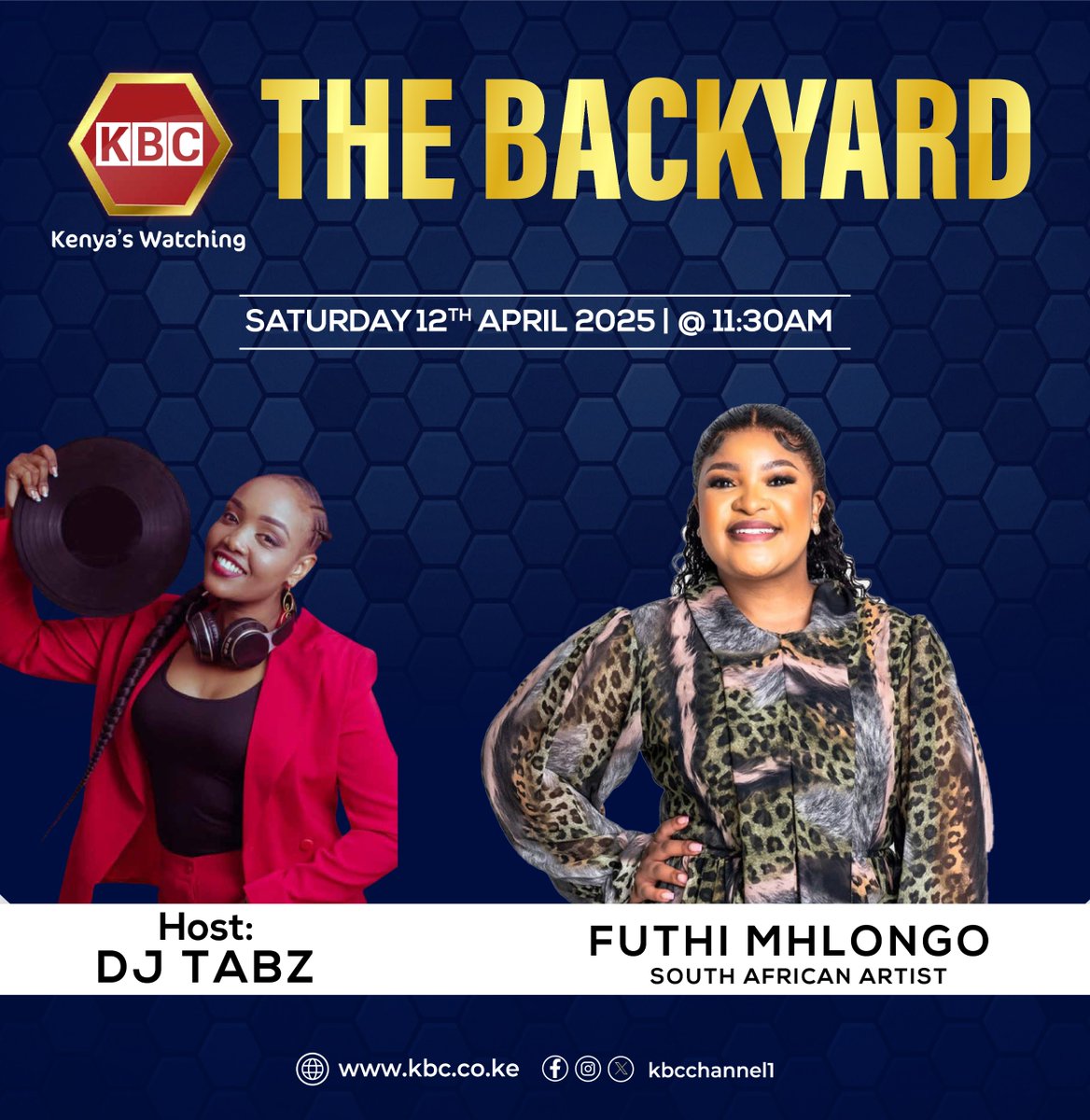 KBCChannel1's tweet photo. Saturday mornings are for uplifting gospel music, great gospel ministers and good gospel vibes. Tune in to #TheBackyardKBC from 11:30am to 1pm with @deejaytabz as she hosts the South African artist Futhi Mhlongo for a morning of praise and worship.. See you then!
#KBCniYetu ^KG https://t.co/mnd5KowTeP