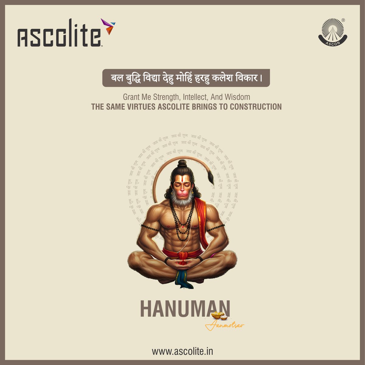 ascolite's tweet photo. Strength. Speed. Wisdom.
On this #HanumanJayanti, we channel the spirit of Bajrang Bali into every solution we offer.
 Ascolite — Building strong foundations for India.
#ConstructionChemicals #Ascolite #HanumanChalisa #BuildWithPower https://t.co/klrXsk8Gzb