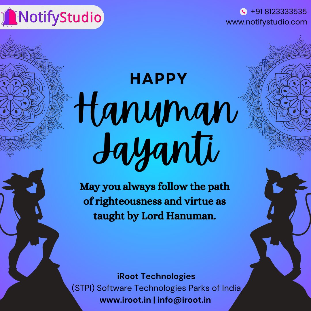 NotifyStudio's tweet photo. 📲 Boost user engagement this Hanuman Jayanti with instant updates from @NotifyStudio!
Visit: https://t.co/xUUw0wPQqi
#HanumanJayanti #BjliStudio #NotifyStudio #WebDataStudio #UptimeStudio #PusherStudio #TeamStudio #iRootTechnologies https://t.co/C67VUU83DA