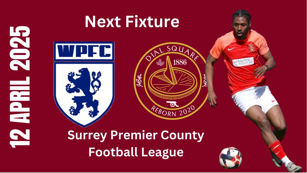 MATCH DAY

Dial travel to Skinners Field today (12 April) to play <a href="/worcesterparkfc/">Worcester Park FC 🏆</a> in the <a href="/SurreyPremierFL/">Surrey Premier County Football League</a>. 2pm k.o

For the pre-match lowdown, go to➡️ dialsquarefc.com/news/dials-par…

<a href="/NonLeagueHQ1/">NonLeagueHQ</a> <a href="/GoonerFanzine/">The Gooner</a> <a href="/NonLeagueCrowd/">Non League Crowds</a> <a href="/AFSCLondon/">Arsenal Supporters Club 💥</a> <a href="/NonLeagueGuys/">The Non League Promoters</a> <a href="/NonLeagueFix/">NonLeagueFixtures</a> <a href="/SurreyLiveSport/">Surrey Live Sport</a>
