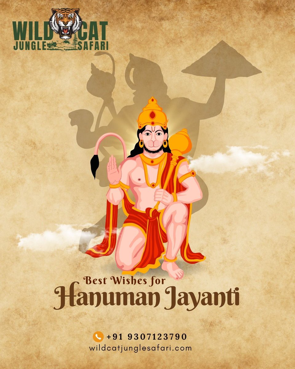 wildcatsafari's tweet photo. Heartfelt wishes on the auspicious occasion of *Hanuman Jayanti*!
May Lord Hanuman bless your life with strength, courage, and protection.  
#HanumanJayanti#WildcatJungleSafari https://t.co/p5J245yVUX