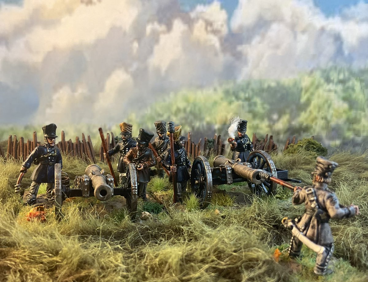 Oldwargamer's tweet photo. Still chipping away at the #Napoleonic #Prussians. Here are a couple of f #Cannons to blow you away! #28mm #FrontRankMiniatures https://t.co/Jwm3rMi0lX