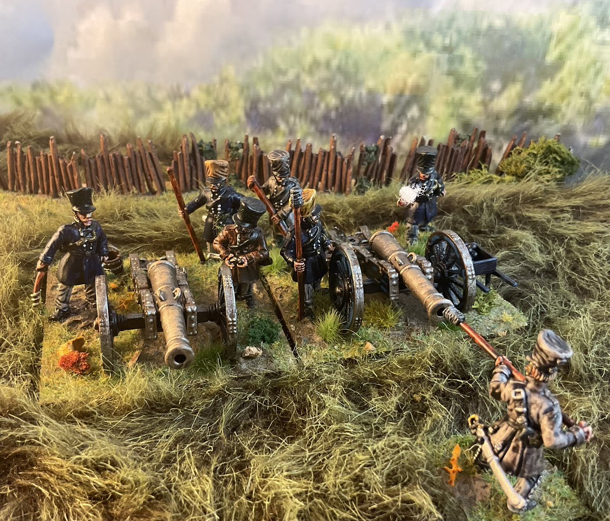 Oldwargamer's tweet photo. Still chipping away at the #Napoleonic #Prussians. Here are a couple of f #Cannons to blow you away! #28mm #FrontRankMiniatures https://t.co/Jwm3rMi0lX