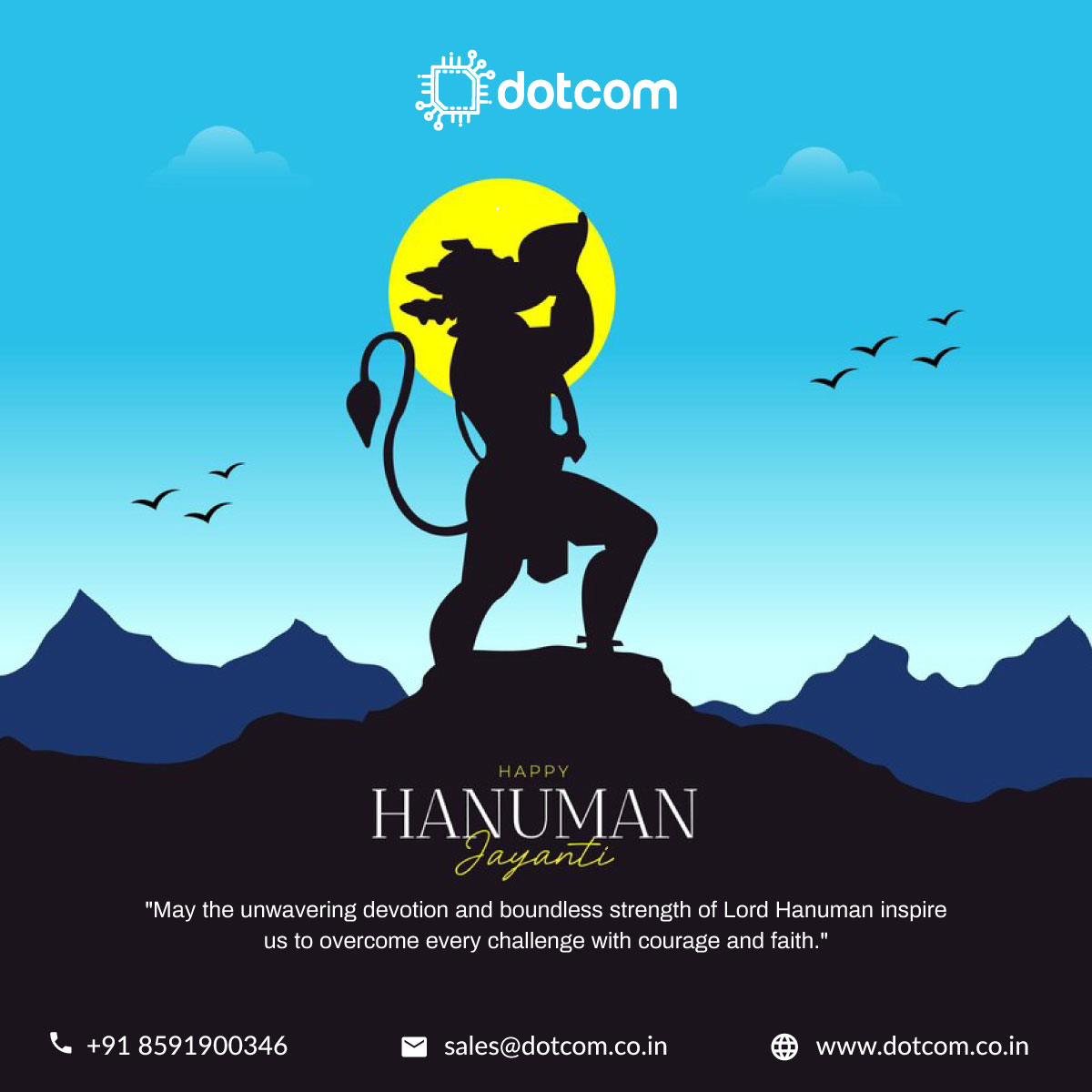 Dotcomiot's tweet photo. Let the spirit of bhakti and bravery guide our path toward purpose, discipline, and determination. Jai Bajrangbali! 🙏✨ https://t.co/7SKEYo0G5Z