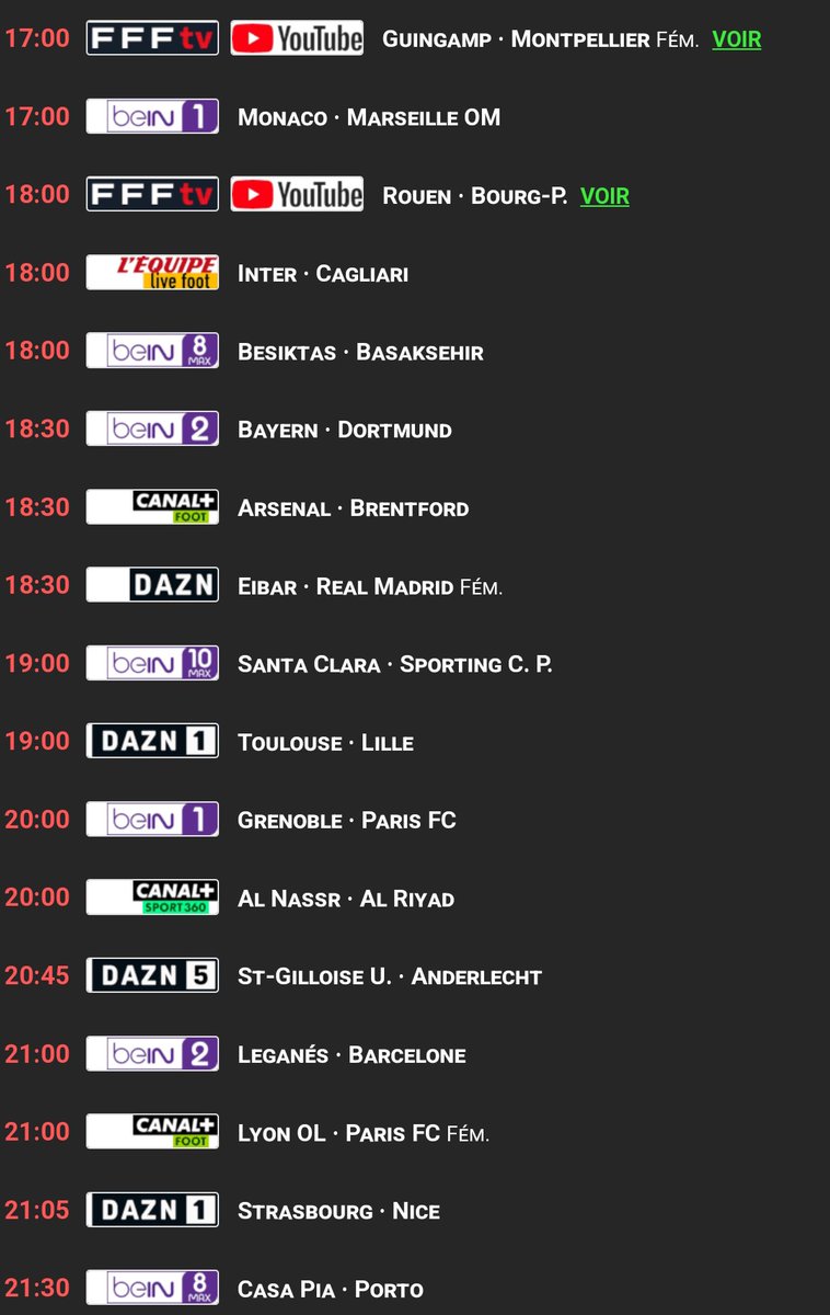 TrisInfoFoot's tweet photo. Le programme foot de ce Samedi 12 avril: #PremierLeague #Ligue2 #LALIGAEASPORTS #Bundesliga #MCICRY #BHALEI #NOTEVE #Ligue1McDonalds #ASMOM #SerieA #BayernBVB #ARSBRE #TFCLOSC #GF38PFC #RCSAOGCN https://t.co/fZU01JtgNw