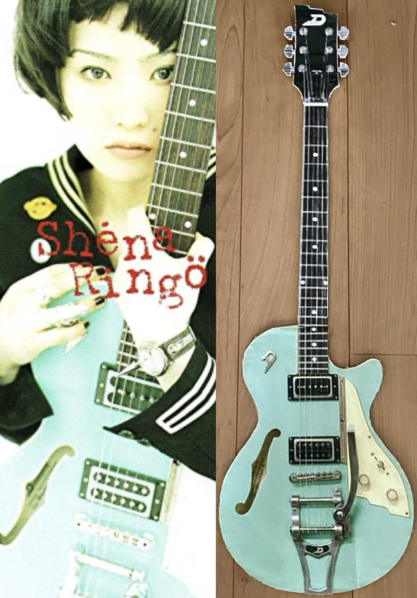 popit1998's tweet photo. 「幸福論」のジャケにも写ってる椎名林檎のデビュー時から使用していたDuesenbergの紙ギター!
Q32. Duesenberg Starplayer II
#紙ギター #PaperGuitar #ペイパーギター https://t.co/BcH8ZOwQEN