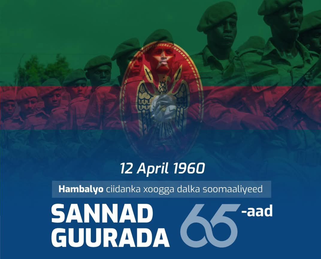 Waxaan Hambalyo ku aadan sanad-guurrada 65-aad ee aas-aaskooda u dirayaa ciidanka xoogga dalka Soomaaliyeed oo dhidibada loo taagay 12-ka April, sanadkii 1960-kii.