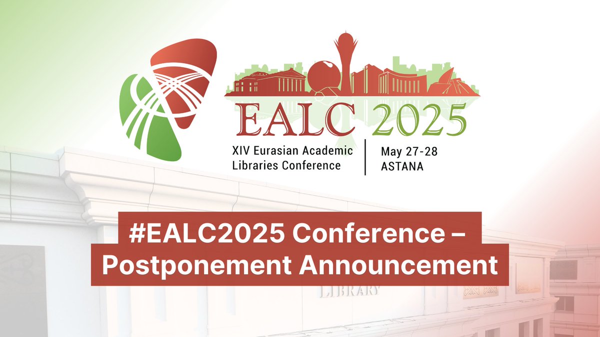 NU_Library_NU's tweet image. 📢 EALC 2025 Update:
Due to unforeseen circumstances, the conference originally set for May 2025 is postponed to Fall. New dates will be announced soon. We apologize for the inconvenience and thank you for your continued support!
— EALC 2025 Organizing Committee