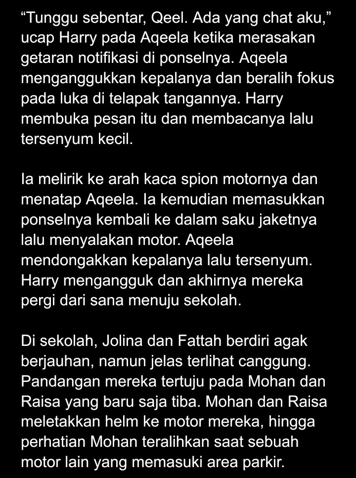 xx_meowie3's tweet photo. ☆) Cuatro [4]

(Kedepannya, jika dalam chapter lebih banyak adegan Moqeel. Hastag pertama akan Moqeel. Begitupun juga dengan Harqeel)

#harqeel #moqeel #aumoqeel #AsmaraGenZ #qproject https://t.co/R1jaS9q1JX