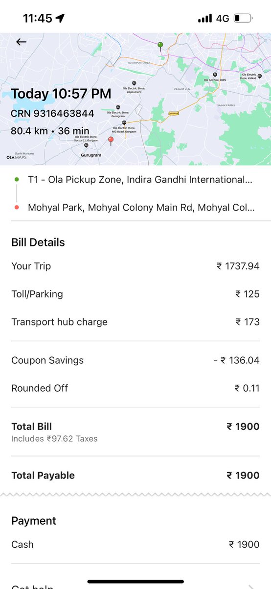 balrams2011's tweet photo. @Olacabs @bhash I think you guys are out of your mind. For  15km ride you charged me 1900 Rs. what kind of business are you doing? Also while booking cost was 774 Rs. I want my refund. Otherwise file a consumer complaint. https://t.co/sRzfLeUIWV