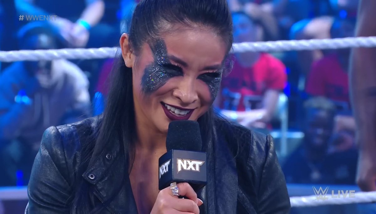 Iwciverse's tweet photo. Xia Li (@Serve4Me):
“Roxanne (@prinxeprodigy), stop talking. You think you can just walk in and get another title shot? You’re nothing more than a shadow of your former self. And Iyo (@aescado), you better watch out… because I’m coming for your title next.” https://t.co/kJZfgtVMfg