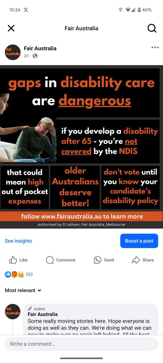 David Latham (@davidlathamesq) on Twitter photo The <a href="/FairAus2025/">FairAustralia</a> Disability campaign really kicking into gear. After two days, 463 engagements, 12k views, & a heap of comments across meta & Instagram for this ad. At present on low budget going to 2 seats. About to ramp the budget up significantly and beam into five. #auspol The <a href="/FairAus2025/">FairAustralia</a> Disability campaign really kicking into gear. After two days, 463 engagements, 12k views, & a heap of comments across meta & Instagram for this ad. At present on low budget going to 2 seats. About to ramp the budget up significantly and beam into five. #auspol