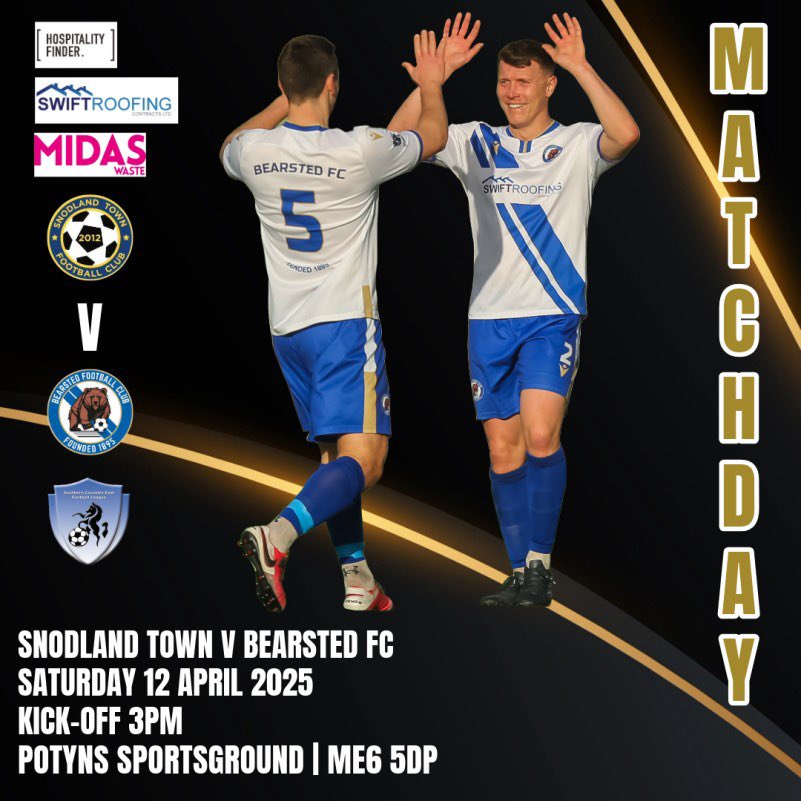 MATCHDAY!! Today we are away to Snodland Town in the SCEFL Premier Division, Kick-off 3pm #bearstedfc #bears #football #matchday <a href="/snodlandtownfc/">Snodland Town FC</a> <a href="/NonLeagueCrowd/">Non League Crowds</a> <a href="/SCEFLeague/">Presence & Co. SCEFL League</a>