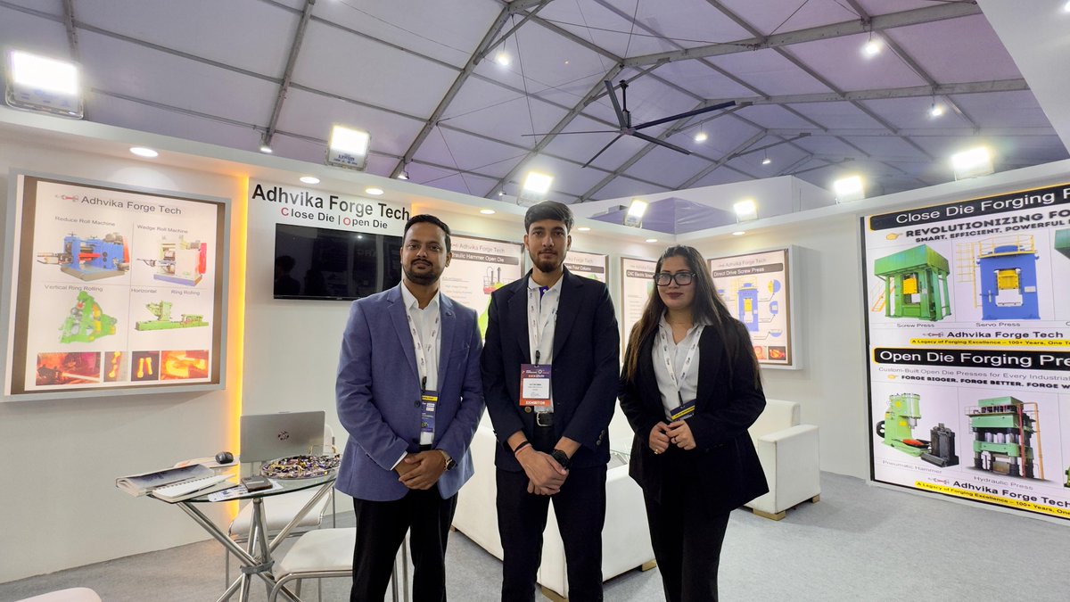 adhvikaforgetec's tweet image. We are excited to share that Day 1 at Metal Forming Expo – Pune has been a  great success !  

#adhvikaforgetech #metalformingexpo #forgingmachines #aluminiumforging #closeddie