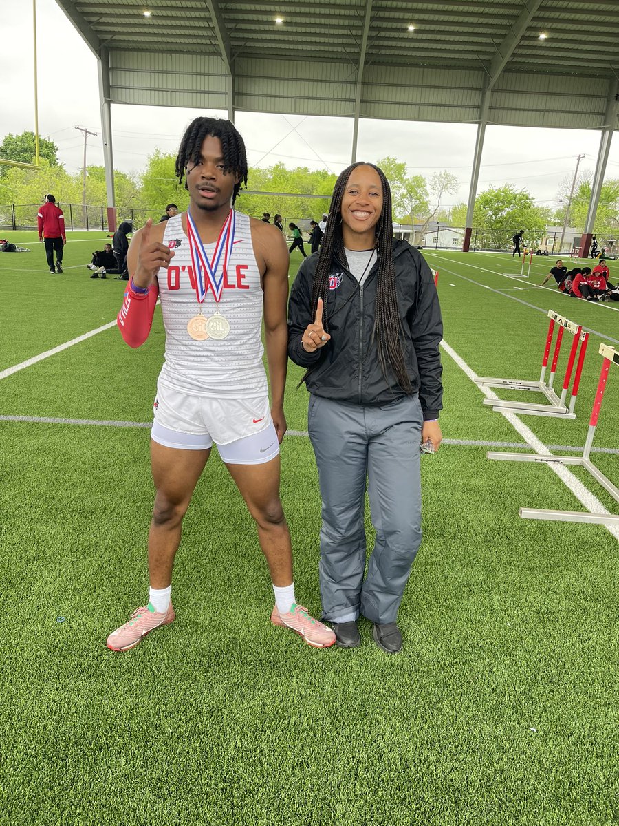 Proud of Jacobie for breaking a 30yr school record in the 300mh (37. 83). My first school record in the hurdles. Next up regionals!