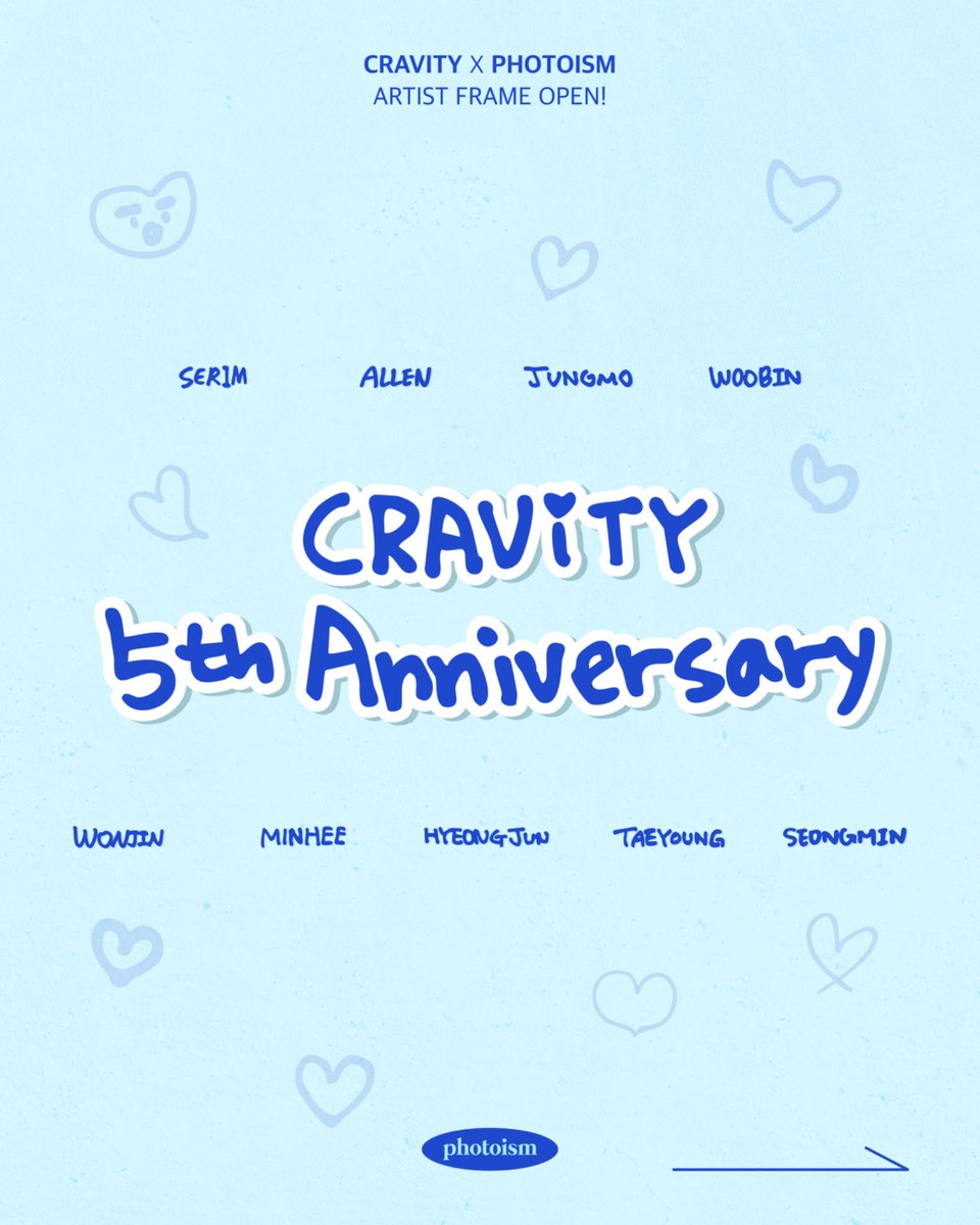 photoism_kr's tweet photo. PHOTOISM X CRAVITY
ARTIST FRAME OPEN !

🌌
우주보다 넓은 게 뭐냐고? 
러비티를 향한 크래비티의 사랑이지 🚀💜

데뷔 5주년 축하해 !

포토이즘에서 특별한 기념일을 추억해보세요 💌

@CRAVITYstarship

📆 4/14 - 5/11 https://t.co/4bYkdpEW1x