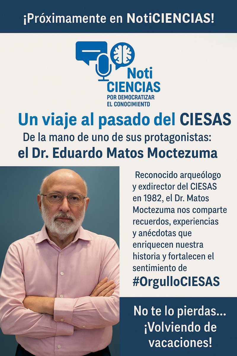jagarciapalermo's tweet photo. Próximamente en #NotiCIENCIAS
@ciesas https://t.co/ltZgp97lfi