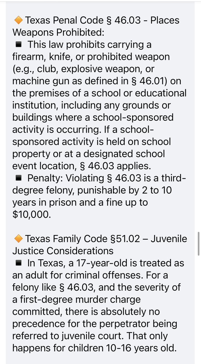 camuga19's tweet photo. @freedomfing @Dopeoneup @Bidensucksballz @spookbewild @brennon41872434 @AGoldin12789 @EndWokeness It’s illegal to have a knife on school property. Third degree felony. https://t.co/SO00hopa6h