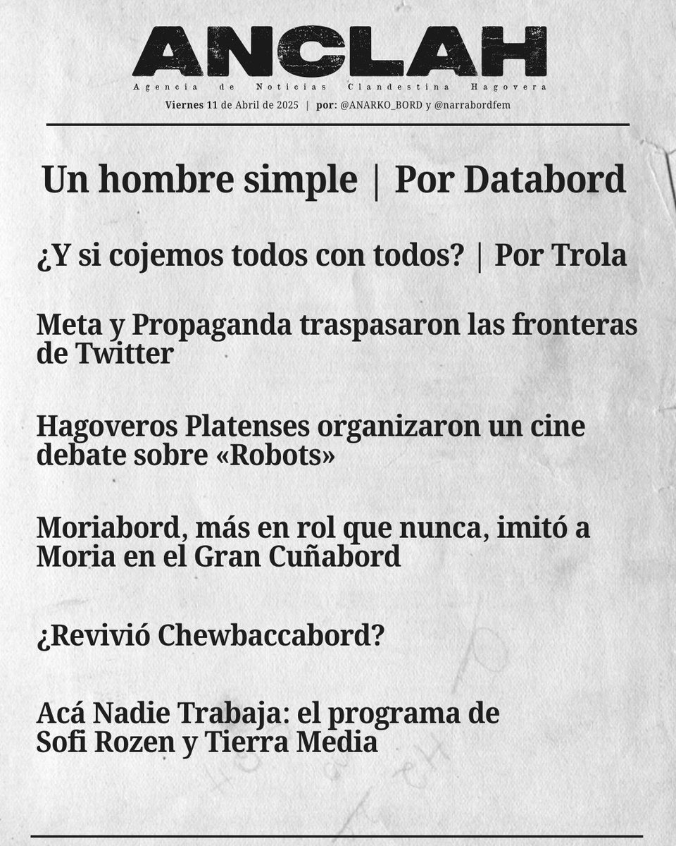 periodicoanclah's tweet photo. Tarde, pero seguro llega #ANCLAH, el periódico del pueblo hagovero, para cerrar este viábado 🗞️

https://t.co/uwxLIdc9Tv https://t.co/MvMDrQphFo