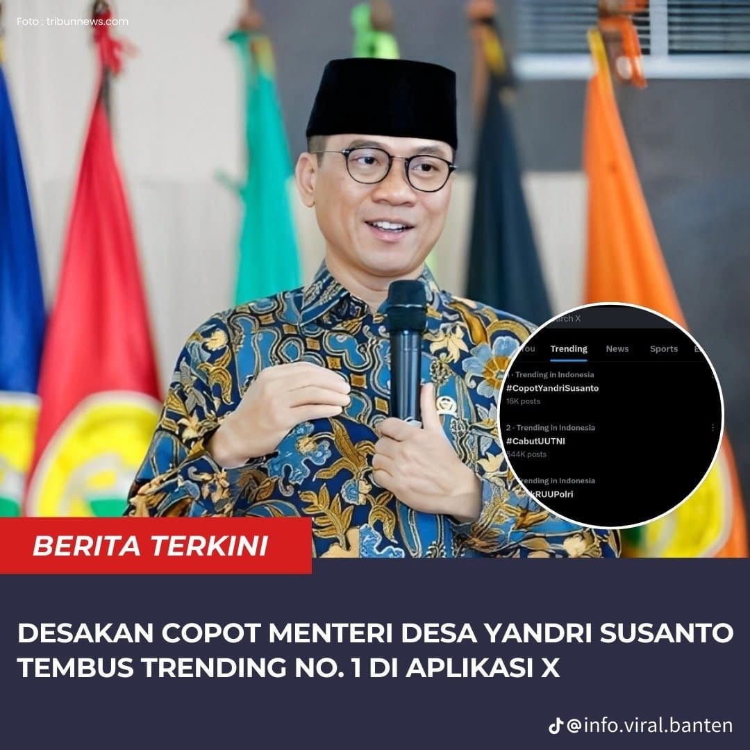 Yang (tidak) terhormat MenDes Yandri Susanto.
Anda pejabat mengemban amanat mensejahterakan rakyat. Mengapa kau rampas penghidupan rakyat dengan memPHK Pendamping Desa ? <a href="/prabowo/">Prabowo Subianto</a> <a href="/satriohendri/">Hendri Satrio #Hensa</a> <a href="/rockygerungpart/">Rocky Gerung Official</a> <a href="/msaid_didu/">Muhammad Said Didu</a> <a href="/ILCTalkshow/">Indonesia Lawyers Club</a> <a href="/MataNajwa/">Mata Najwa</a>
#PendampingDesaMenuntutKeadilan