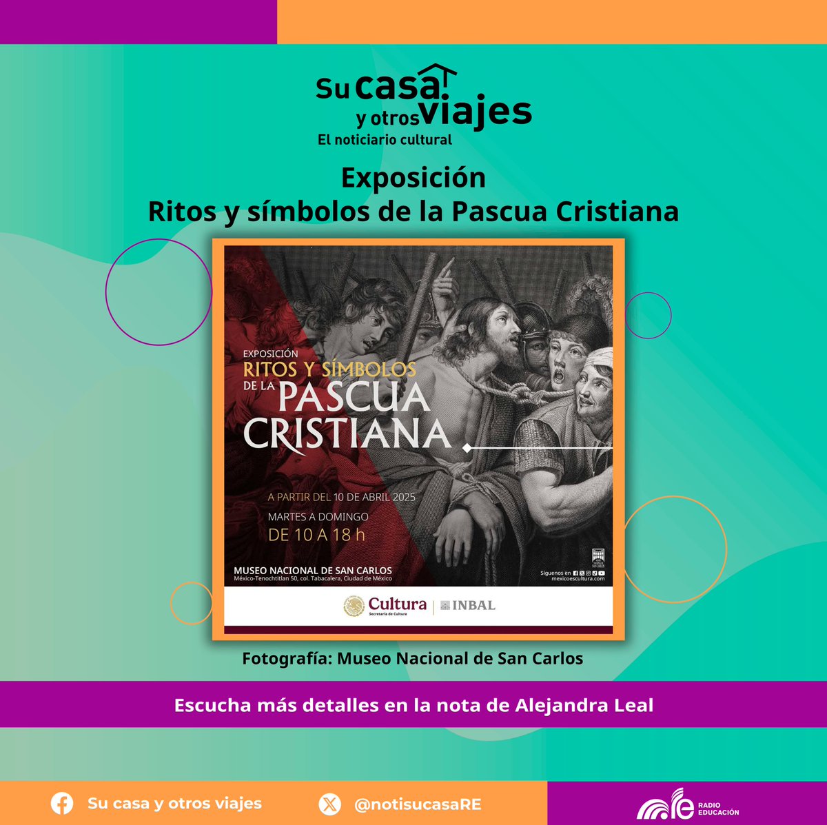 notisucasaRE's tweet photo. La exposición Ritos y símbolos de la Pascua Cristiana en el @museo_sancarlos muestra 34 obras que representan la Pasión de Cristo en el arte. Disponible hasta el 25 de mayo de 2025.

Escucha aquí la nota de Alejandra Leal para #SuCasaYOtrosViajes ⬇️
https://t.co/kJeXDSR27A https://t.co/lM0ZKZscFl