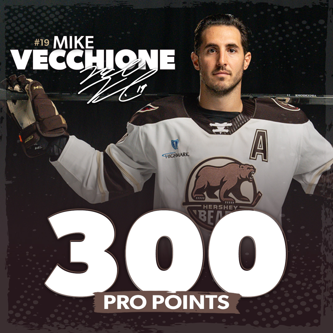 Congratulations to Mike Vecchione for tallying his 300th professional point on the go-ahead goal tonight!