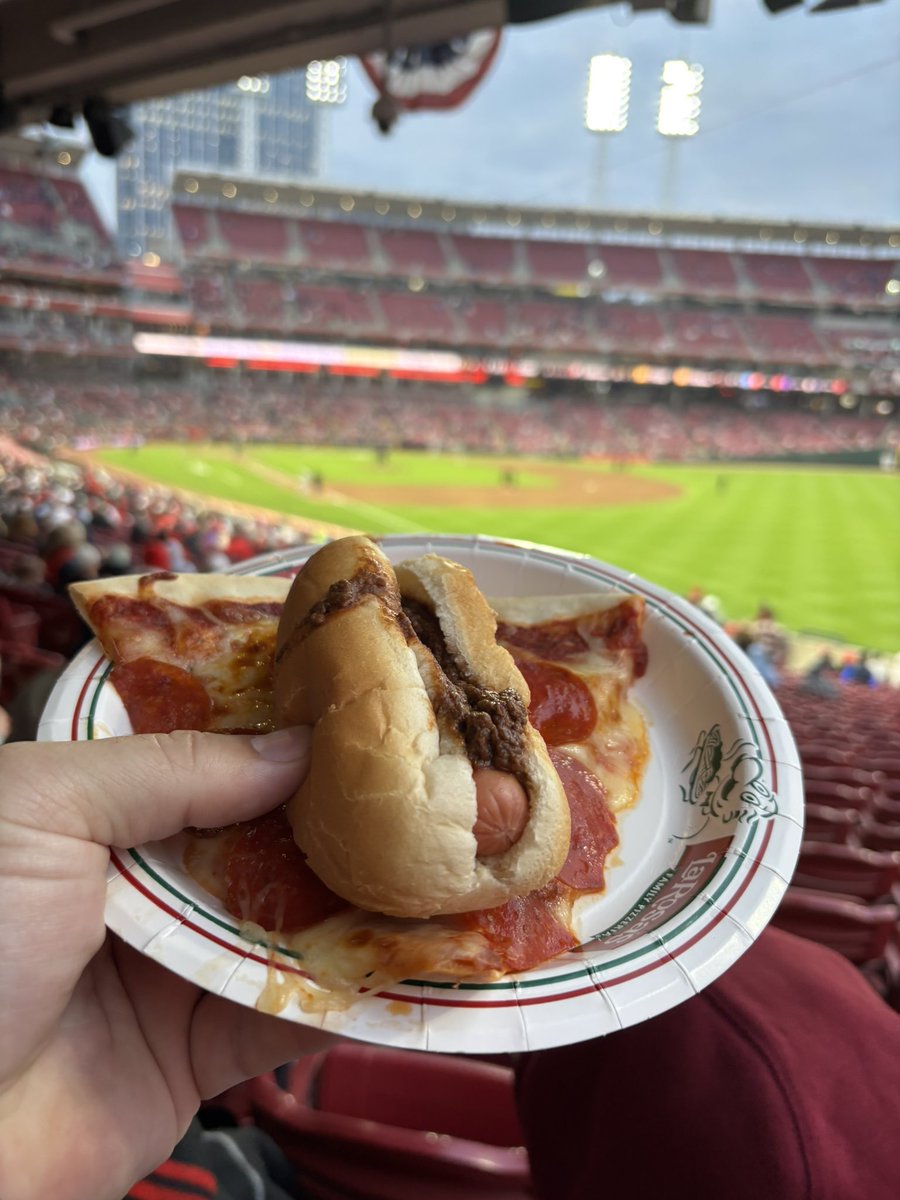 Tom Clark III (@t_clark18) on Twitter photo Finally tried #Skyrosa at the <a href="/Reds/">Cincinnati Reds</a> game. Pretty solid 😂 #ATOBTTR Got a W! #Redlegs <a href="/Skyline_Chili/">Skyline Chili</a> <a href="/LaRosasPizza/">LaRosa's Pizzeria</a> #Cincinnati #Skyline #LaRosas #Masterpiece #NoCheese Finally tried #Skyrosa at the <a href="/Reds/">Cincinnati Reds</a> game. Pretty solid 😂 #ATOBTTR Got a W! #Redlegs <a href="/Skyline_Chili/">Skyline Chili</a> <a href="/LaRosasPizza/">LaRosa's Pizzeria</a> #Cincinnati #Skyline #LaRosas #Masterpiece #NoCheese