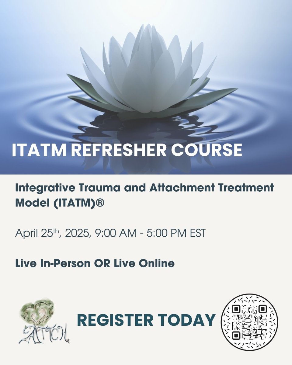 Join us on April 25th, 2025, for the ITATM® Refresher Course—a full-day immersive experience designed for professionals who’ve completed ITATM® Part 1 and 2. 

Registration options HERE: attch.org/upcoming-event…

#TraumaTraining #ITATMRefresher #MentalHealthProfessionals