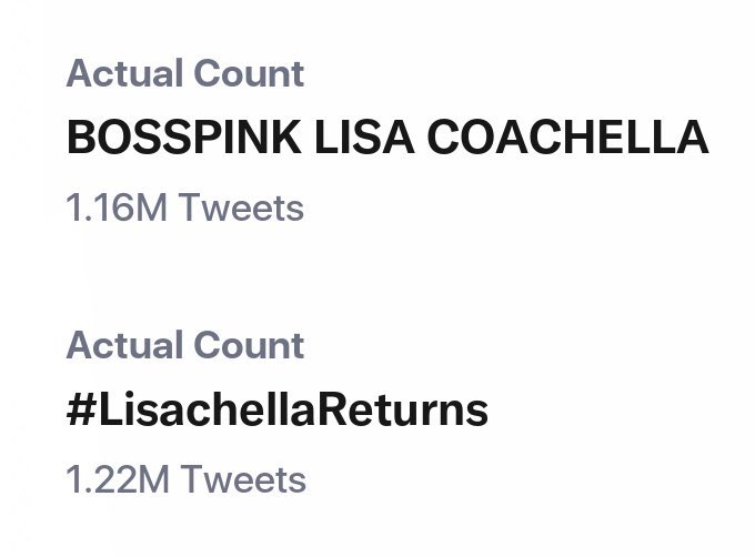 TeamLisaPH's tweet photo. These are our numbers during Coachella 2023. Can we surpass this?

RT AND REPLY! Don’t forget to add at least 3 words and use our tags in EVERYTHING all throughout the 2 weeks of Coachella even after Lisa’s performance! 💪

THAICONIC LISA COACHELLA 
#LISACHELLA #Coachella2025 https://t.co/YTgCR1GSTw