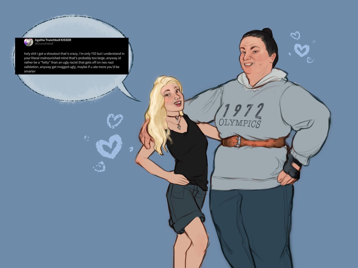 Arcade (free ๐ต๐ธ) (@bouncyfurry) on Twitter photo this person is so based and interesting to me, I did some fanart for fun <a href="/Crunchielief/">Agatha Trunchbull KISSER</a> this person is so based and interesting to me, I did some fanart for fun <a href="/Crunchielief/">Agatha Trunchbull KISSER</a>