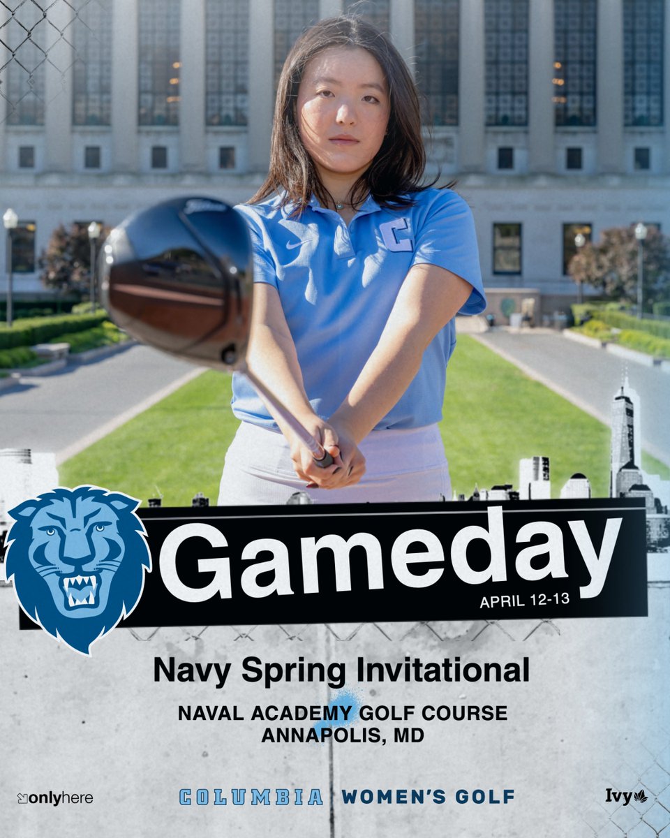 Teeing it up at the Navy Spring Invitational today!
🗓️ April 12-13
⛳️ Naval Academy Golf Course
📍 Annapolis, MD

Live Scoring:
📊 scoreboard.clippd.com/tournaments/23…

#RoarLionRoar 🦁 // #OnlyHere 🗽