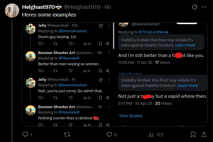 BoomShootLs's tweet photo. Twitter user "Boomer Shooter Art" has been found guilty of Homophobia, Transphobia and Misogyny. https://t.co/XFI4cpS2dO
