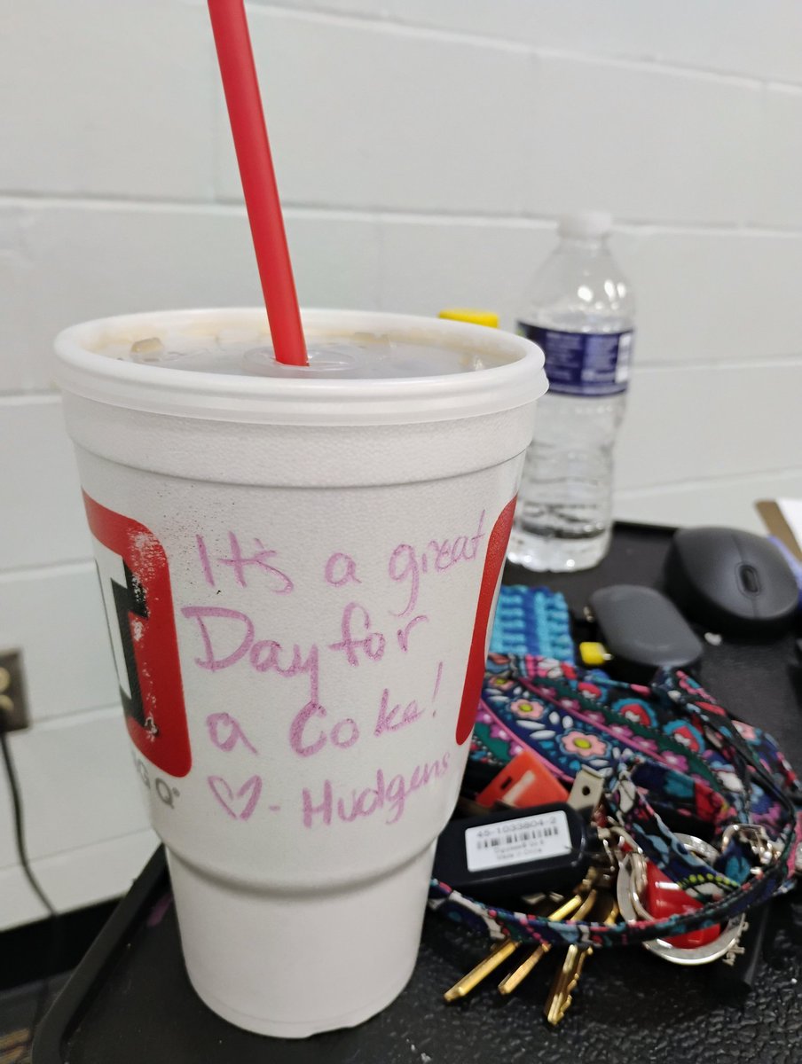 I'm so thankful for Mrs. Hudgens who surprised <a href="/MrsHinckleymath/">Sandra Hinckley</a> and me with a Friday Big Coke! Just what we needed to start our Friday off on the right foot. I just love that lady! <a href="/BinghamBears/">Bingham MS</a> #BearsRising <a href="/ISDSchools/">Independence School District</a> #ISDStrong #ExceptionallyKind