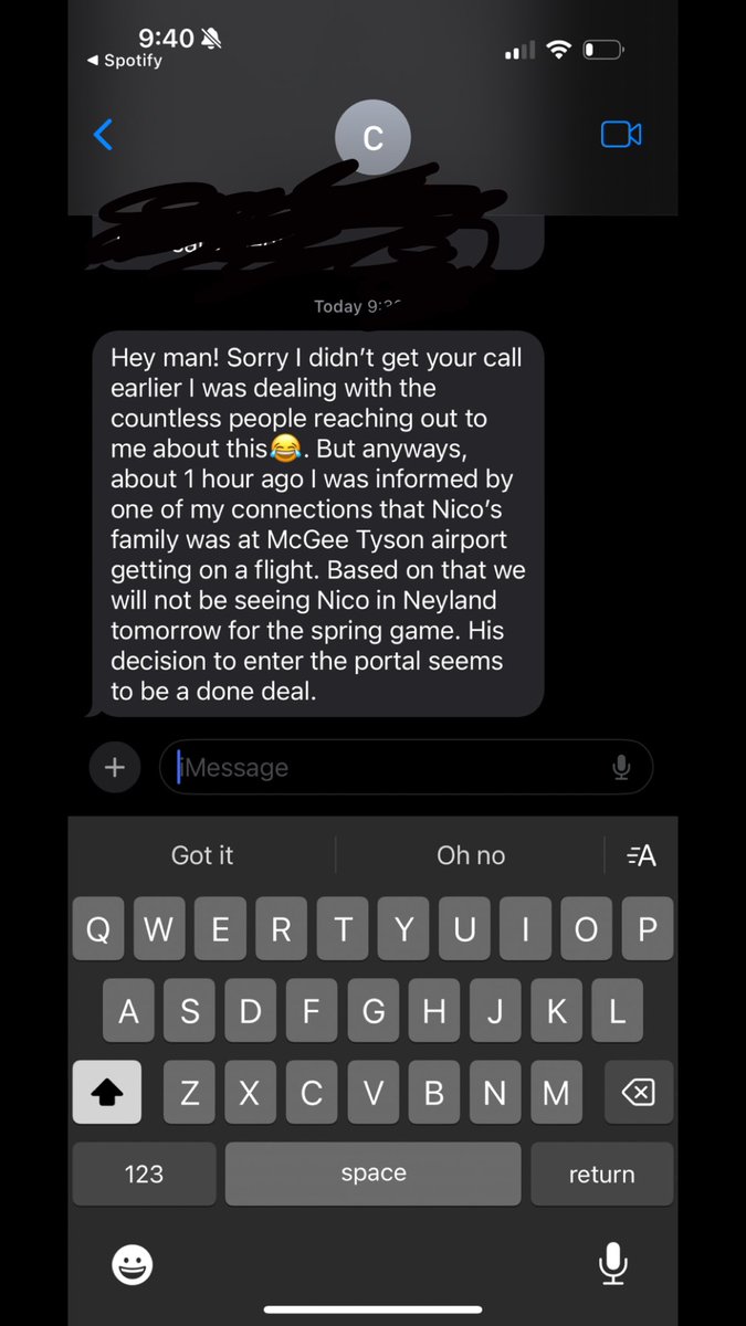 JUST received this text from a friend within administration up in Knoxville. Nico’s tenure in Knoxville really might be over… #Vols #GBO #TransferPortal #TennesseeVols <a href="/FOXSportsKnox/">FOX Sports Knoxville</a> <a href="/BarstoolTenn/">Barstool Rocky Top</a> <a href="/On3sports/">On3</a>