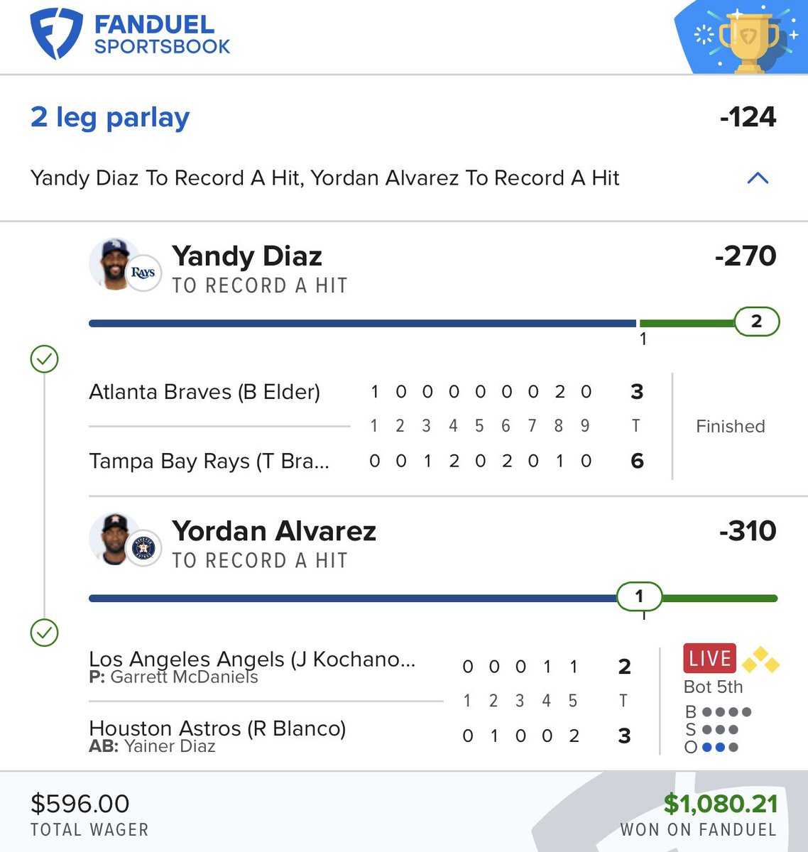 HoodRich4Pres's tweet photo. $100 -> $1000 Challenge Recap ⬇️

Day 1 - Ohtani/Bobby Hit Lay ✅
Day 2 - Ohtani/Duran Hit Lay ✅
Day 3 -  Bobby/Yelich Hit Lay✅
Day 4 -  Yandy/Yordan Hit Lay✅

4 days, $1000 made 🏆
ALL DONE FOR FREE 🚀 https://t.co/P8sOB15X0q