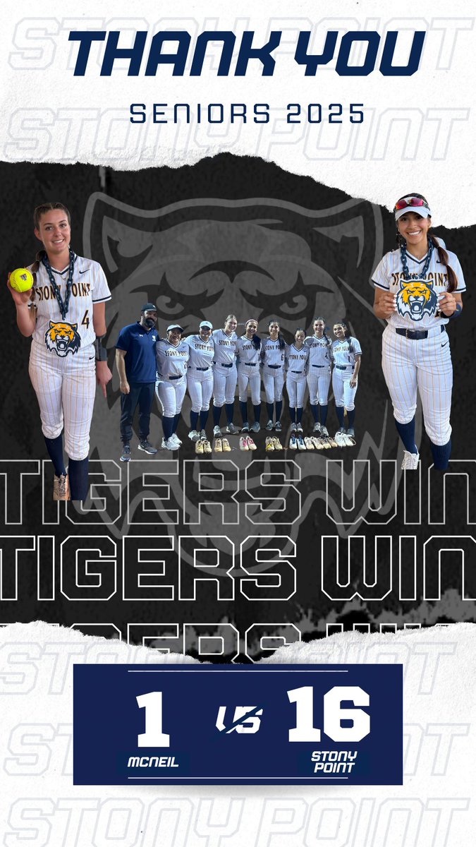 What a night for our seniors! 

District win over McNeil! 

Two home runs on the night 

2 run shot from senior Bri Moreno 
Grand Slam from senior Sophia Davis 

Your tigers are back in action Tuesday at Vista Ridge 🐅