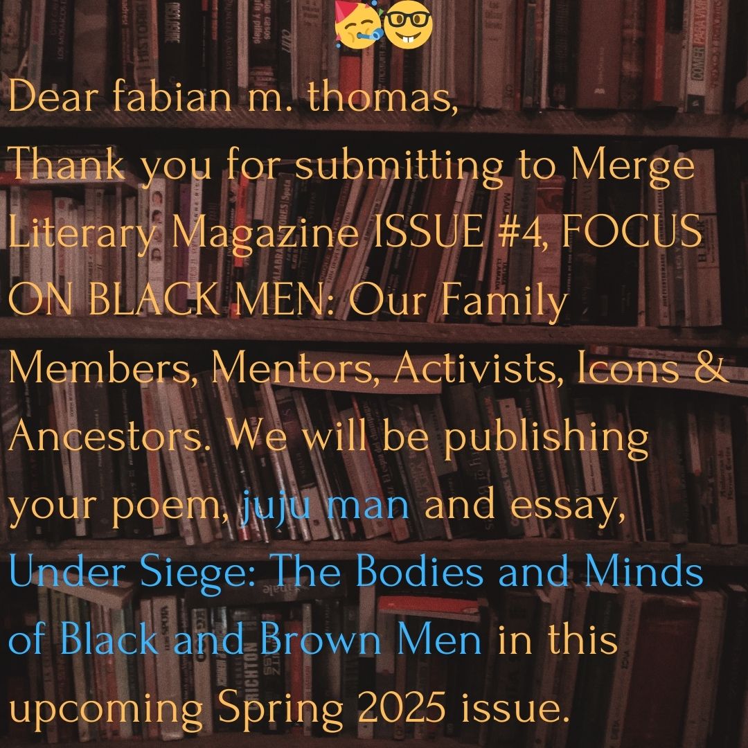 fabianmthomas's tweet image. 2 things happened that shifted today from being a good but ordinary day to being a great one. Sharing the first one first.
#fabianmthomasiwrite #acceptanceletter #mergeliterarymagazine