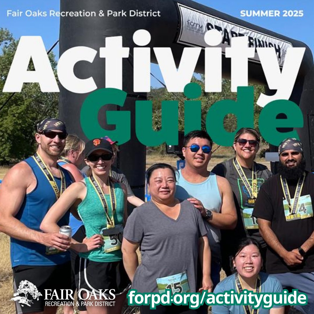 fairoakspark's tweet photo. ☀️🎉 Get ready, Fair Oaks—summer starts HERE! 🎉☀️
Our 2025 Summer Activity Guide is officially LIVE! 🌈🌻

📲 Or check it out online NOW at https://t.co/dYYOZTrk3I

#SummerInFairOaks #FORPD https://t.co/wtbHc2UHGq