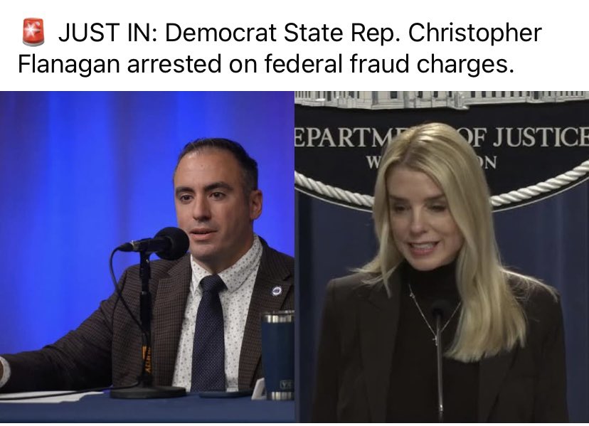 nowhere987's tweet photo. 🚨DEMOCRATIC STATE REP ARRRSTED ON FRAUD CHARGES
🚨AND NOW HE WILL SQUEAL LIKE A PIG AND THE SWAMP WILL BEGIN DRAINING ‼️
WATCH OUT FOR THE CHIEF SUICIDER!! 👀👀@HillaryClinton is lurking close by 👀👀
#Flanaganarrest
#destructivedems