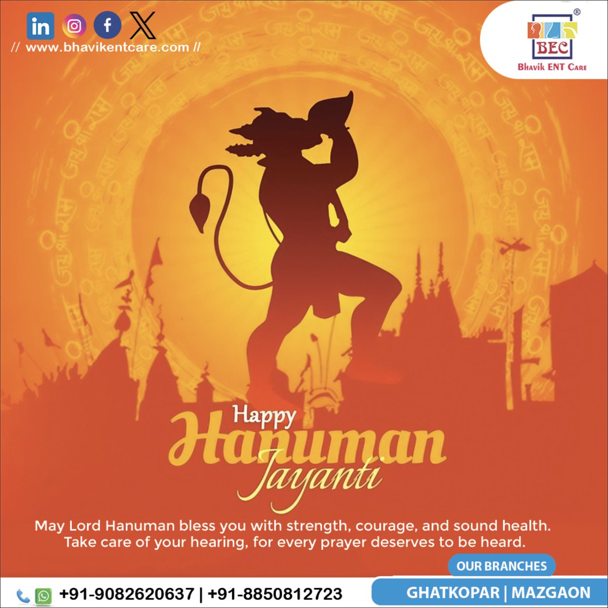 🙏 𝐖𝐢𝐬𝐡𝐢𝐧𝐠 𝐘𝐨𝐮 𝐚 𝐁𝐥𝐞𝐬𝐬𝐞𝐝 𝐇𝐚𝐧𝐮𝐦𝐚𝐧 𝐉𝐚𝐲𝐚𝐧𝐭𝐢! 🙏

𝐒𝐜𝐡𝐞𝐝𝐮𝐥𝐞 𝐘𝐨𝐮𝐫 𝐀𝐩𝐩𝐨𝐢𝐧𝐭𝐦𝐞𝐧𝐭 :-
📞𝐂𝐨𝐧𝐭𝐚𝐜𝐭 𝐧𝐨 :- 𝟗𝟎𝟖𝟐𝟔𝟐𝟎𝟔𝟑𝟕 | 𝟖𝟖𝟓𝟎𝟖𝟏𝟐𝟕𝟐𝟑
🌐 𝐖𝐞𝐛𝐬𝐢𝐭𝐞 :- 𝐛𝐡𝐚𝐯𝐢𝐤𝐞𝐧𝐭𝐜𝐚𝐫𝐞.𝐜𝐨𝐦.

#HanumanJayanti