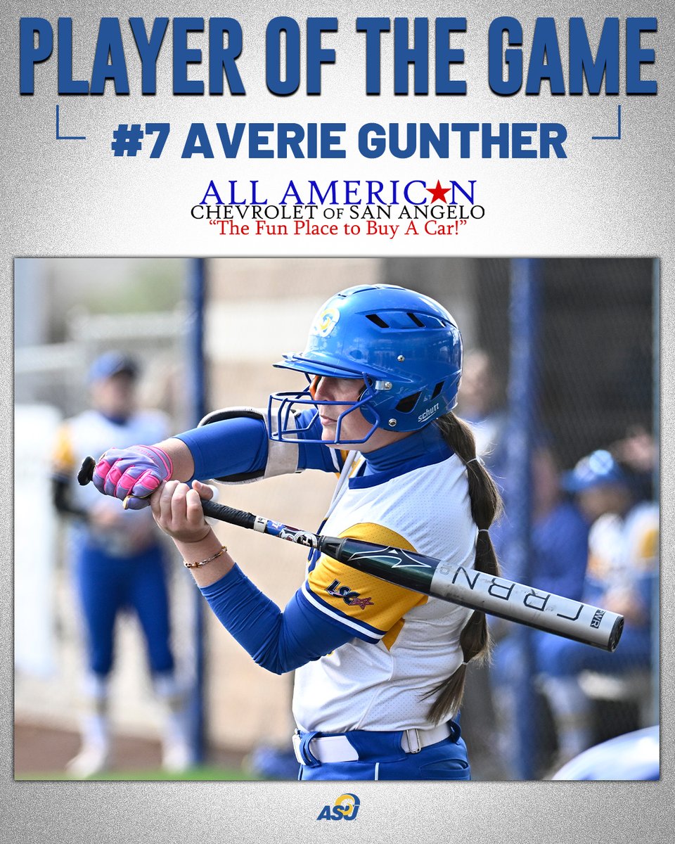 ✅Played all nine defensive positions
✅Went 4-for-6 from the plate
✅Recorded a putout or an assist at six different positions
✅Two run-rule wins

Averie Gunther is the player of the game! #RamEm