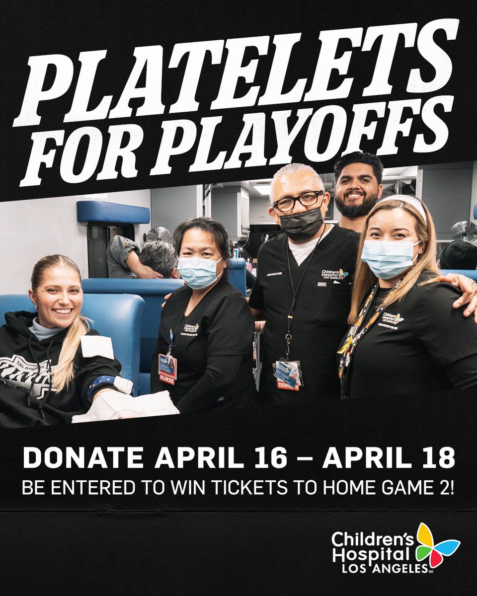 WeAreAllKings's tweet image. Support pediatric patients as your LA Kings prepare for their playoff run! One lucky fan that participates in the platelet drive between April 16 - April 18 at @ChildrensLA will receive a pair of tickets to Home Game 2!
Book your appointment today π² bit.ly/4cxVTFl