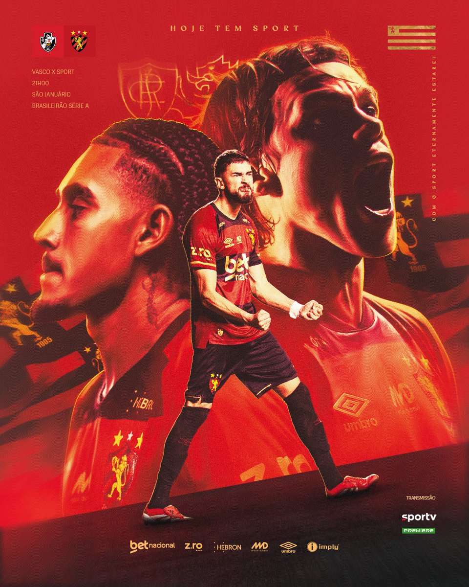 Hoje tem 𝗦𝗣𝗢𝗥𝗧 𝗖𝗟𝗨𝗕 𝗗𝗢 𝗥𝗘𝗖𝗜𝗙𝗘 pelo Campeonato Brasileiro. Hoje tem time e torcida juntos, de perto ou de longe! ❤️‍🔥