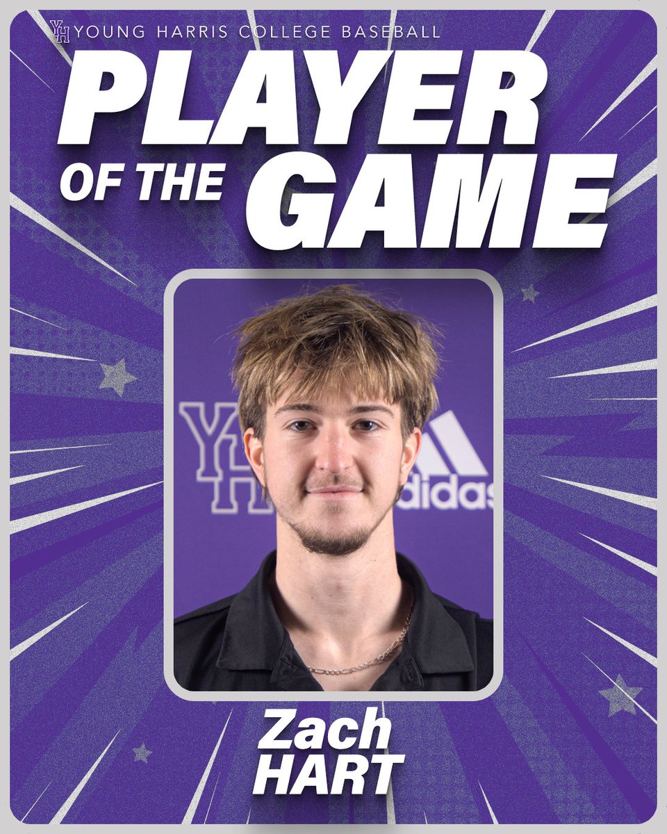 YHCAthletics's tweet photo. YH Baseball Takes Down Belmont Abbey in Game One ⚾️ Zach Hart is YOUR Player of the Game, pitching a COMPLETE GAME SHUTOUT‼️

#staYHungry https://t.co/lkJlpB0jYy