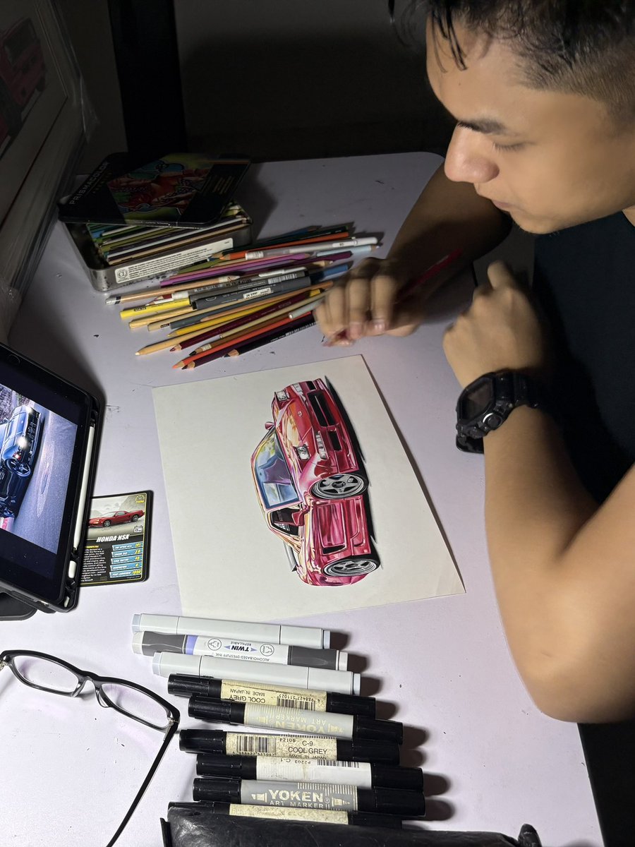 Buat sebab mahu, 
Bukan sebab orang. 
Honda NSX, pencils &amp; markers atas kertas.