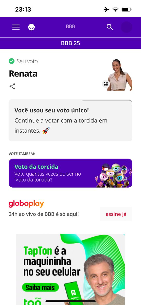 LaylaAline's tweet photo. Antes de dormir já deixando meu voto único aqui.  #ForaRenata #BBB25 https://t.co/tLaNENKnAH