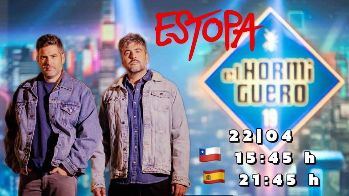 El día martes 22 de abril Estopa estará promocionando su gira de festivales veraniegos, que están programados para este 2025. Según lo que ellos mismos han comunicado, estas serán sus únicas presentaciones durante este año.