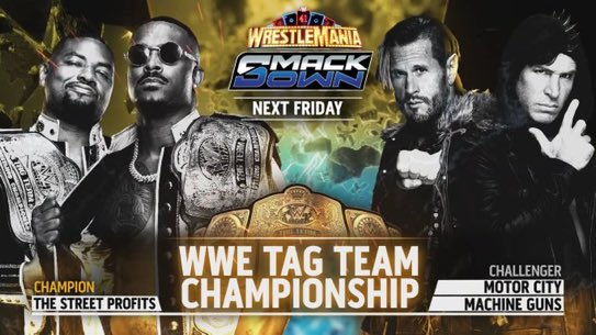 WrestleOps's tweet photo. The Street Profits will defend their Tag Team Championship against MCMG on #SmackDown next week.

The night before #WrestleMania 41. https://t.co/xhgUqHfnQO
