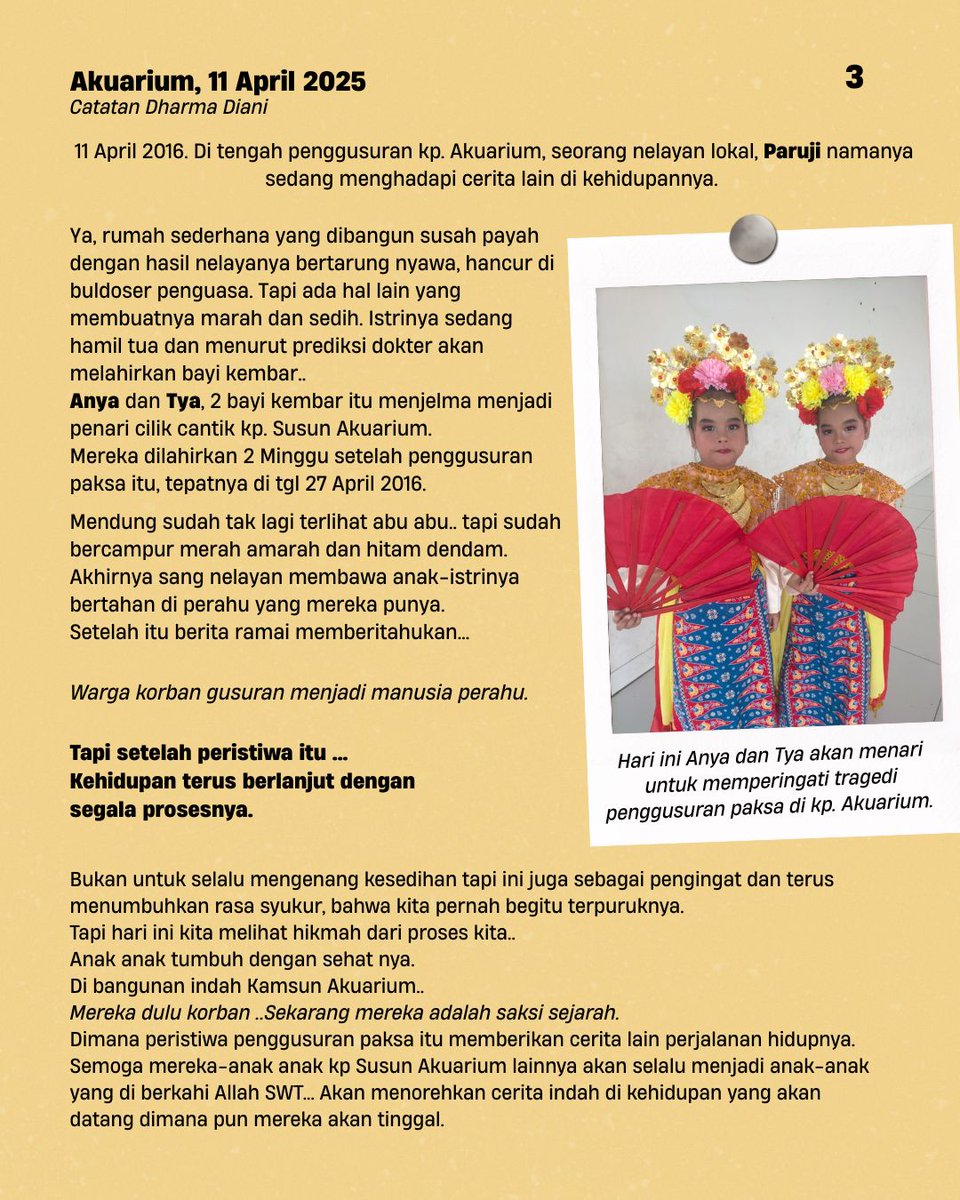 Jumat, 11 April 2016. 9 tahun Kampung Akuarium. 
Sebuah catatan oleh Dharma Diani